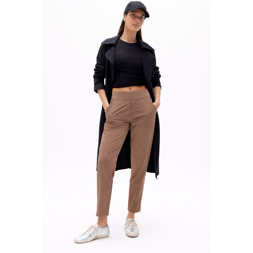 Athleta Brooklyn Mid Rise Ankle Pant Taupe Brown Size 14